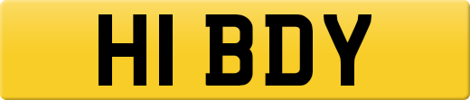 H1 BDY private number plate